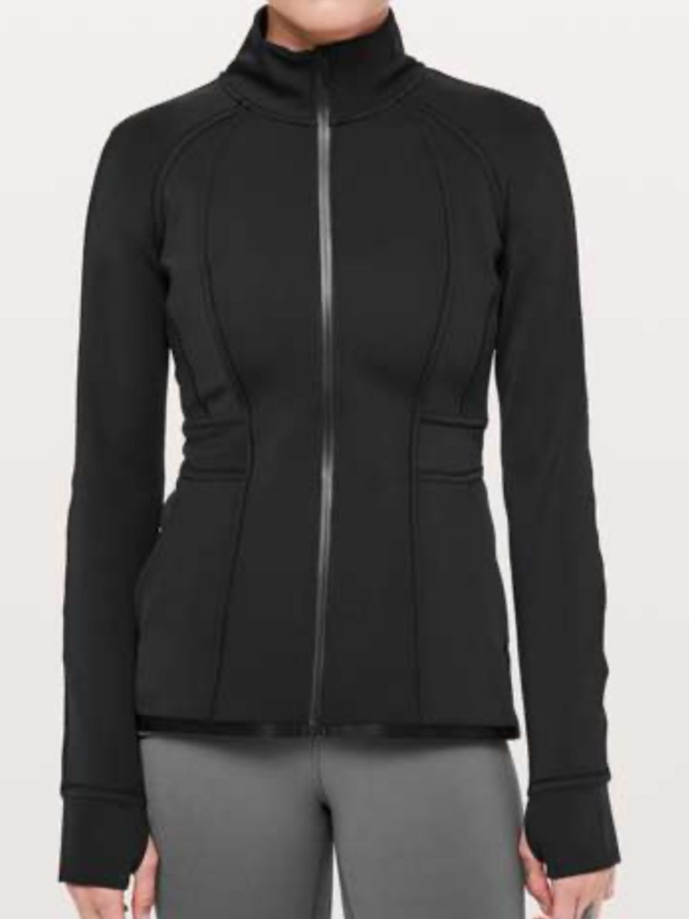 lululemon In Profile Black Fitted Zip-Up Athletic Jacket